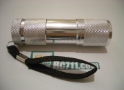 LED Flashlight / Torch (9 Bulbs, Long Lasting) Silver Colour