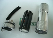 LED Flashlight / Torch (9 Bulbs, Long Lasting) Silver Colour