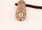 LED Flashlight / Torch (9 Bulbs, Long Lasting) Gold Colour