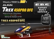 ALIGN T-Rex 450 PRO DFC FBL + 2.4G Futaba/JR/Walkera Receiver 3D BNF Combo (Expert Built Service!)