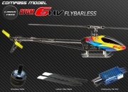Compass Atom 6HV FlybarLess 3D CF ARF Kit w/ BL Motor + 70A BESC + CF Blade