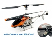 SH C7 Lightning 3.5ch Metal Spy RC Helicopter w/ Camera and Gyro (Orange Color)
