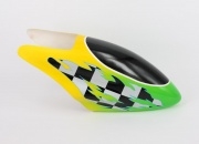 T-Rex Style Glass Fibre Canopy for 450 Helicopters (Green Fire Checkers) - CLEARANCE