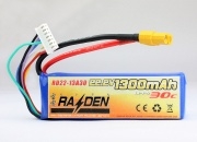 RAIDEN 22.2v 1300mAh 30C High-Voltage Li-Polymer battery for 450-class w/ XT60 connector