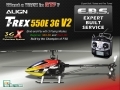 ALIGN T-Rex 550E 3GX V2 Flybarless Super Combo + 2.4G Futaba/JR Radio 3D RTF (Expert Built Service!)