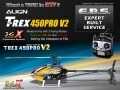 ALIGN T-Rex 450 PRO 3GX FBL Super Combo V2 + 2.4G Futaba/JR/Walkera Radio 3D RTF (Expert Built Service!)