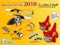 Special CNY Pak! Copter MAX-Z Swift 3ch RC Helicopter 6020-1 w/ Gyro! (Black Color)