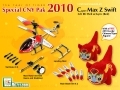 Special CNY Pak! Copter MAX-Z Swift 3ch RC Helicopter 6020-1 w/ Gyro! (Red Color)