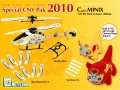Special CNY Package! Copter MINIX Mini 3ch Metal Infrared RC Helicopter w/ Gyro (Yellow Color)