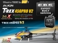 ALIGN T-Rex 450 PRO 3GX FBL Super Combo V2 + 2.4G Futaba/JR/Spektrum Receiver 3D BNF (Expert Built Service!)