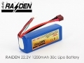 RAIDEN 22.2v 1200mAh 30C Li-Polymer battery w/ T connector