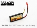 Raiden 7.4V 1200mAh 25C LiPo Battery for 53Q/CB180
