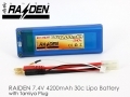 RAIDEN 7.4v 4200mAh 30C Li-Polymer battery w/ TAMIYA connector