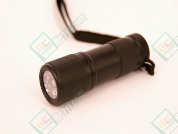 LED Flashlight / Torch (9 Bulbs, Long Lasting) Black Colour