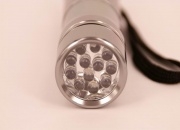 LED Flashlight / Torch (12 Bulbs, Long Lasting) Silver Colour