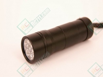 LED Flashlight / Torch (12 Bulbs, Long Lasting) Black Colour