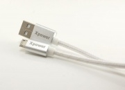 Xpower Aluminium 24K Micro USB Cable (Silver)