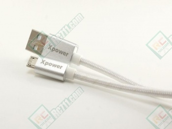 Xpower Aluminium 24K Micro USB Cable (Silver)