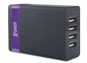 Xpower - X4PA 30W 6A 4-Port USB Smart Charger (Black / Purple)