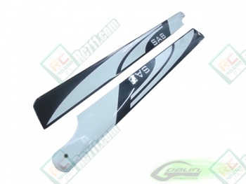 SAB BW4690 690mm FBL 3D Carbon Blade (Black/White) for Goblin 700