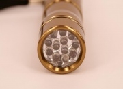 LED Flashlight / Torch (12 Bulbs, Long Lasting) Gold Colour